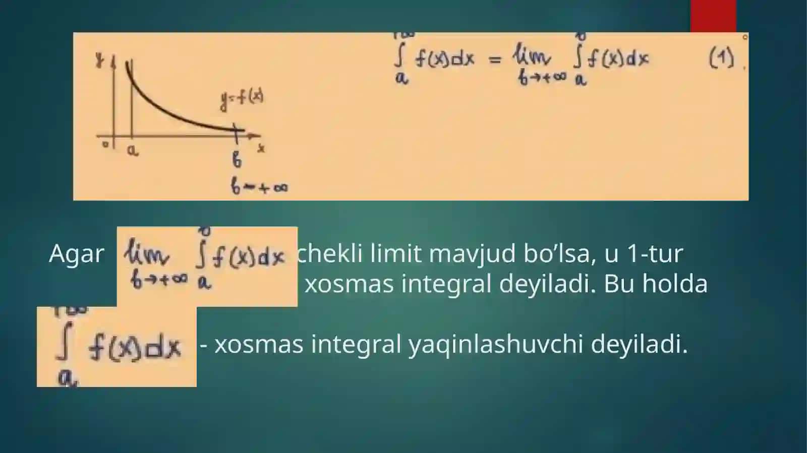 Xosmas integrallar 4