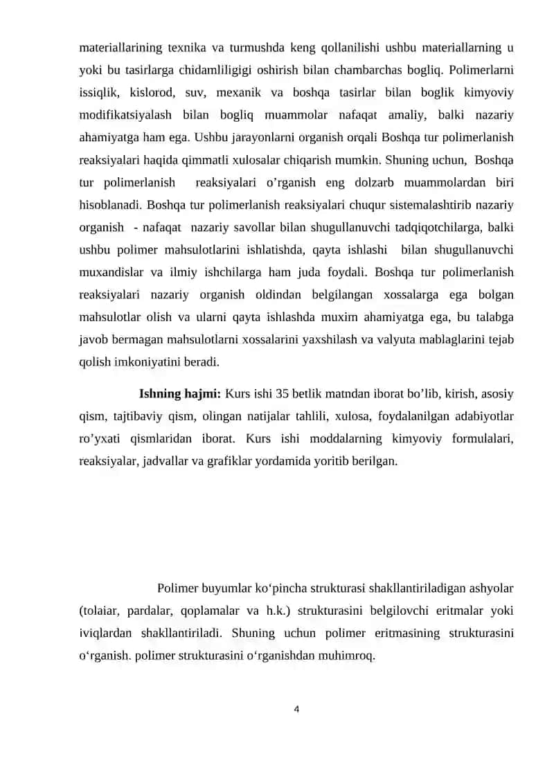 POLIMERLARNING MOLEKULYAR MASSASI VA MOLEKULYAR MASSAVIY TAQSIMLANISHI 4