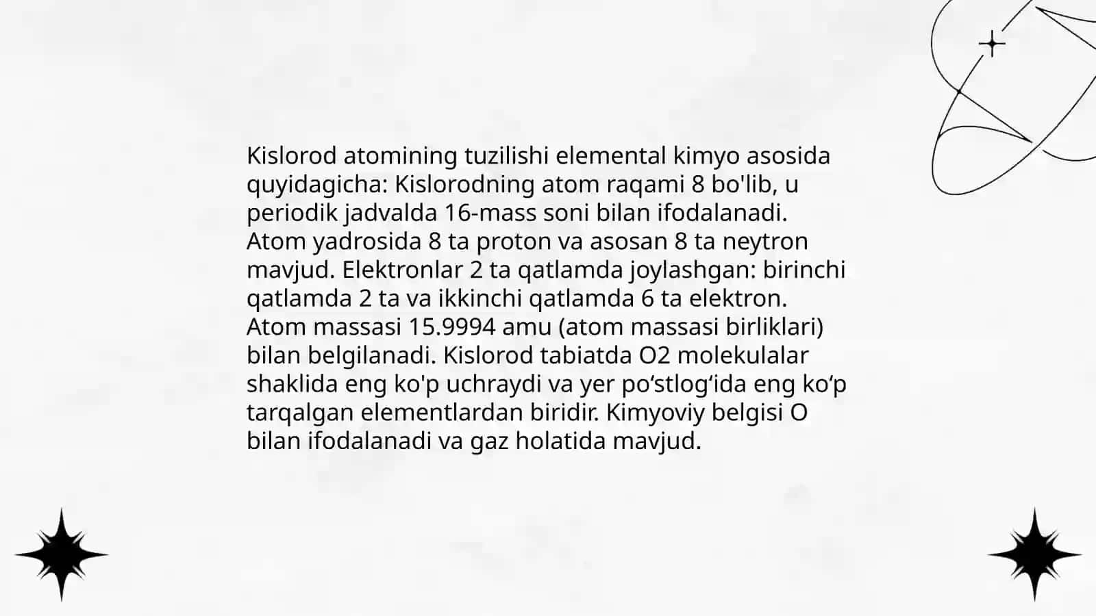 VI A gruppa elementlari (kislorod misolida) 4