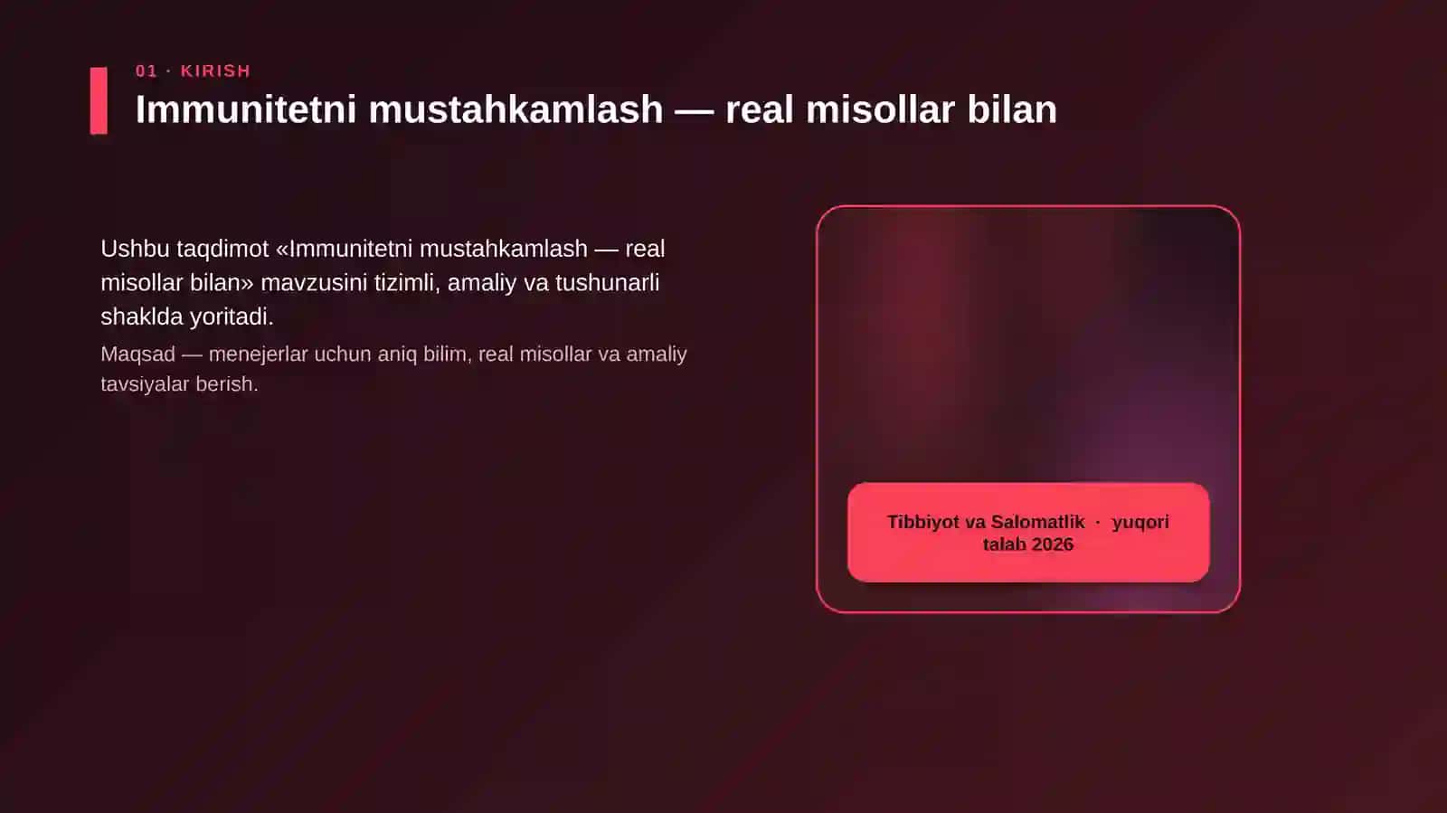 Immunitetni mustahkamlash — real misollar bilan 4
