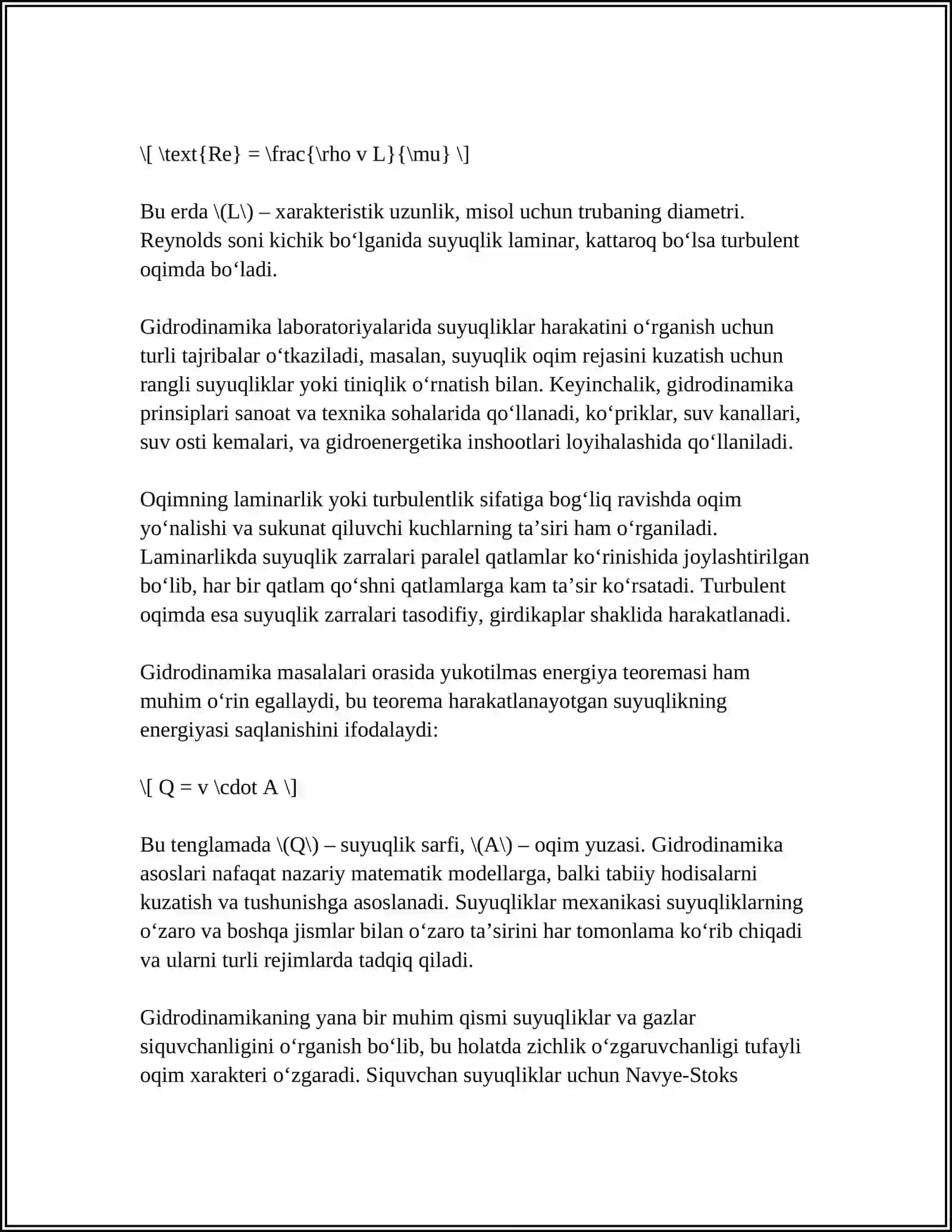 GIDROMEXANIK JARAYONLAR 4