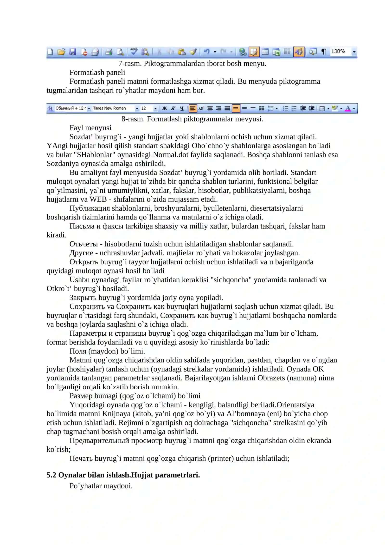 MS Word matn muharriri 4