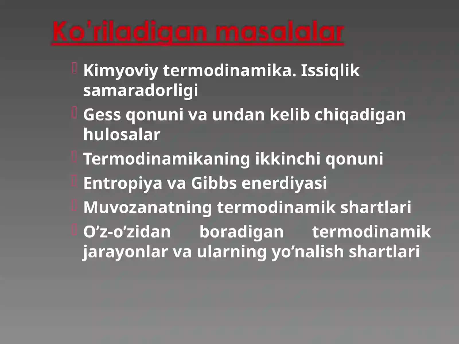Termodinamika qonunlari 4