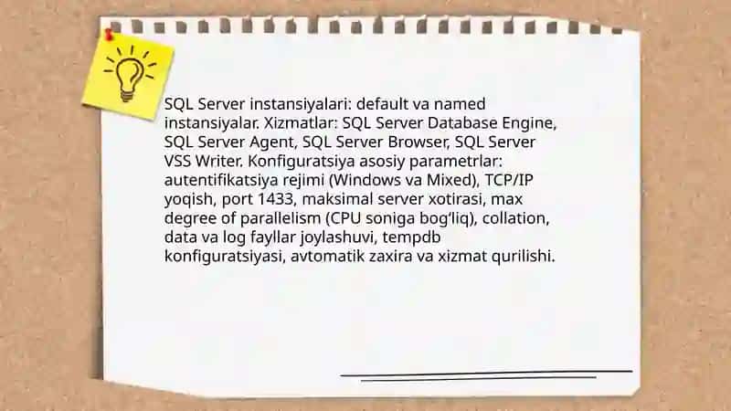SQL SERVER va uning tuzilmasi 4