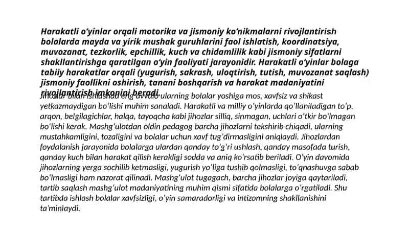 Milliy va Harakatli o'yinlar 4