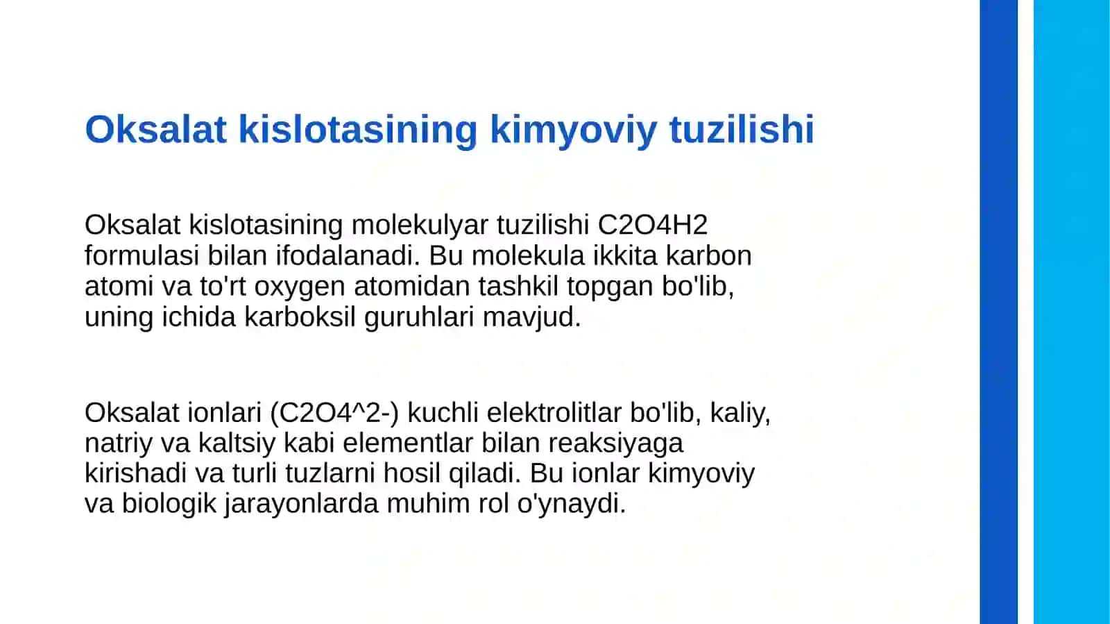 Oksalat  kislotani  olinishi 4
