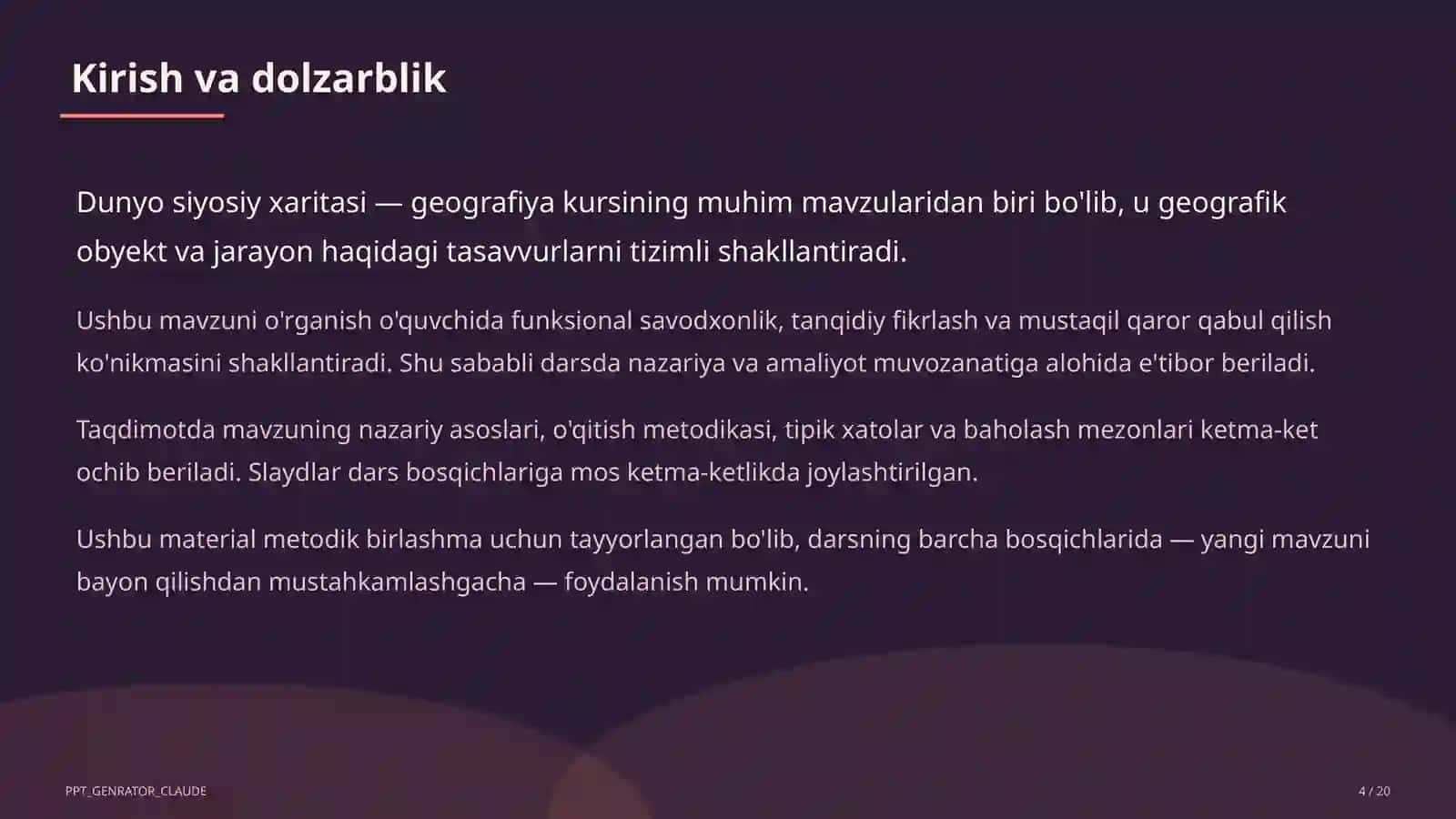 Dunyo siyosiy xaritasi (10-sinf) 4