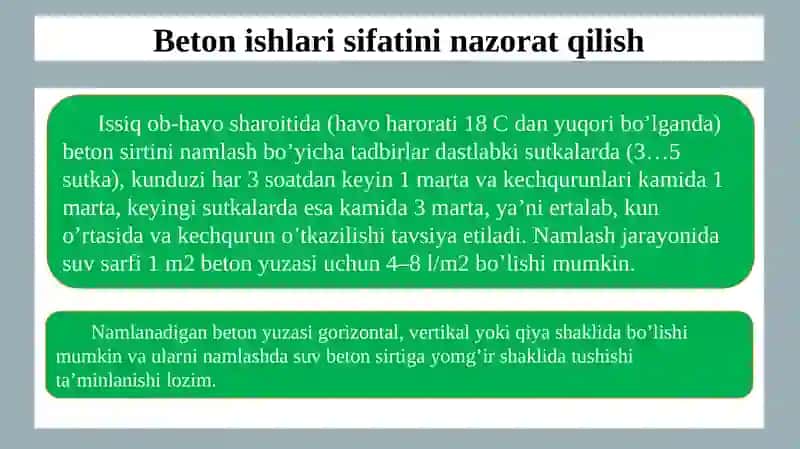 QOPLAMALARNI QURISH ISHLARINI BAJARISHDA SIFAT NAZORATI 4