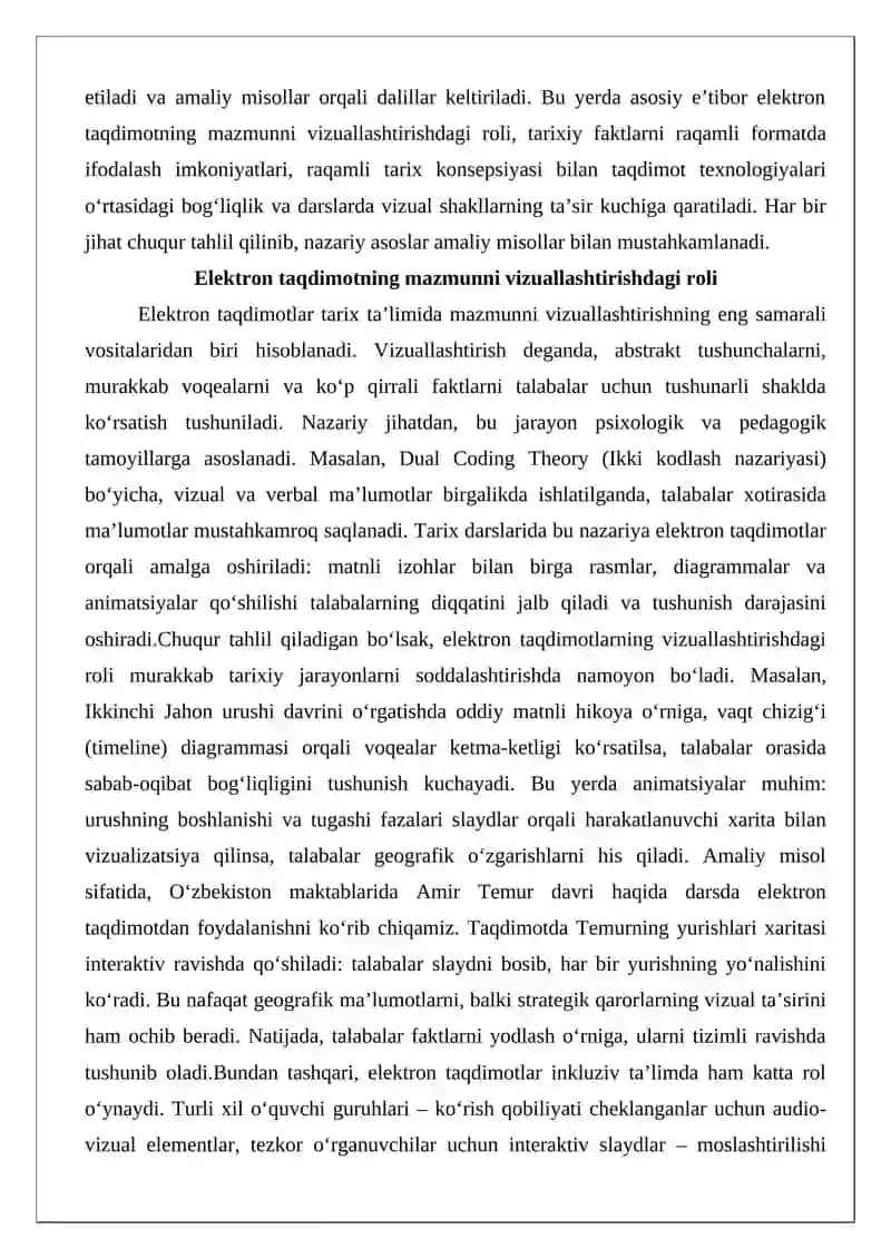 Tarix ta’limida elektron taqdimot ahamiyati 4