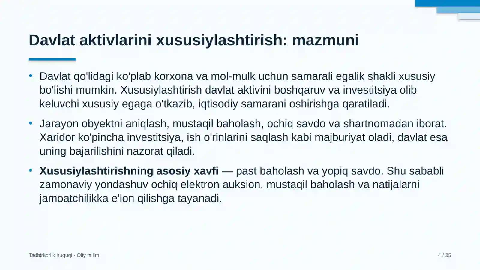 savdo uylarida davlat aktivlarini xususiylashtirish 9391 4