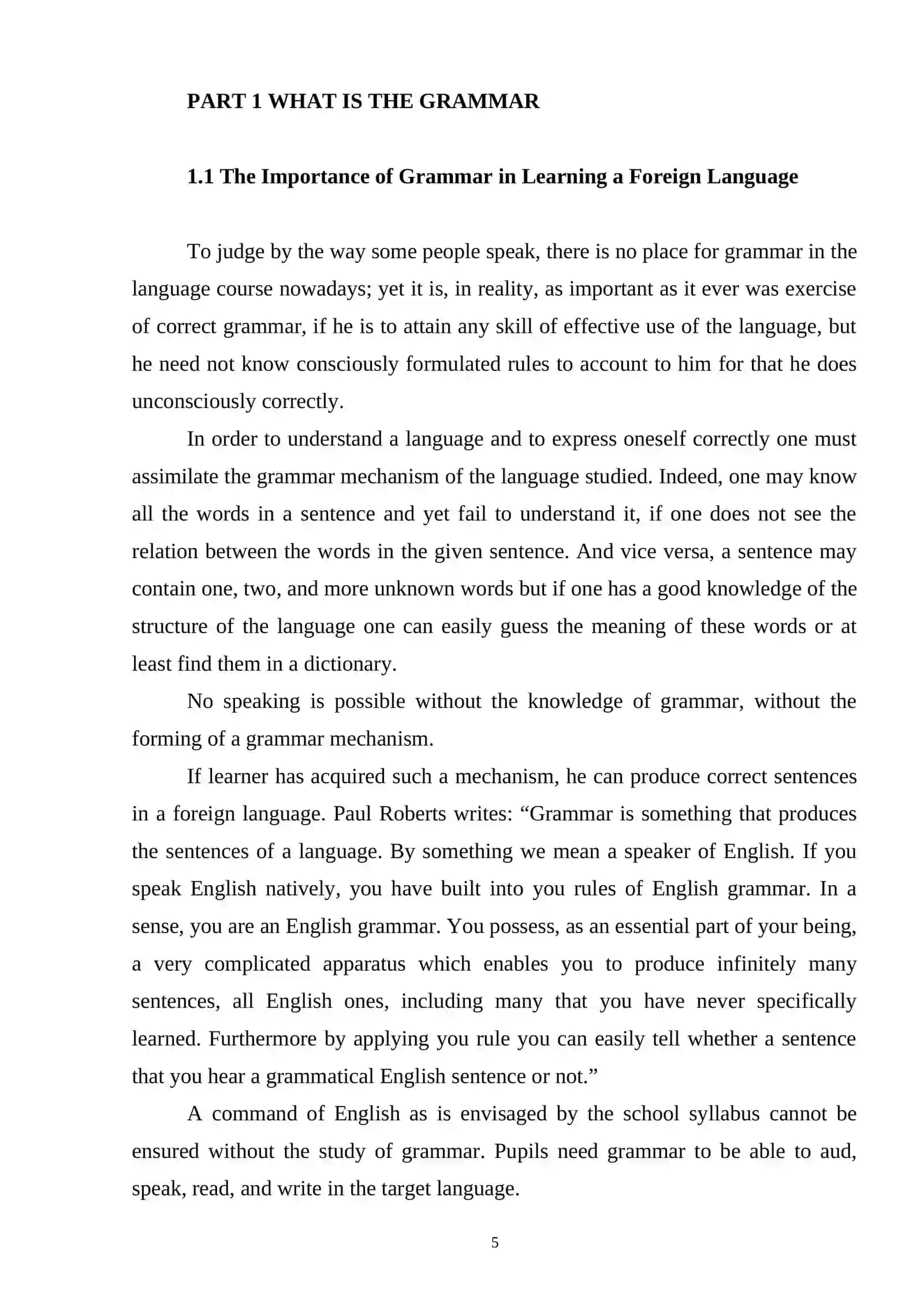 Selecting grammar materials 4