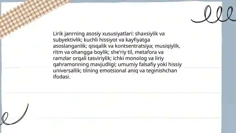 Lirik tur va uning janri 4