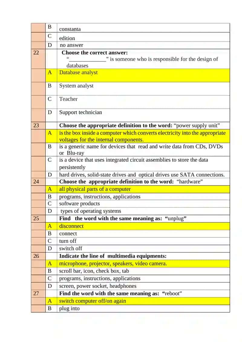 English Final control tests 4
