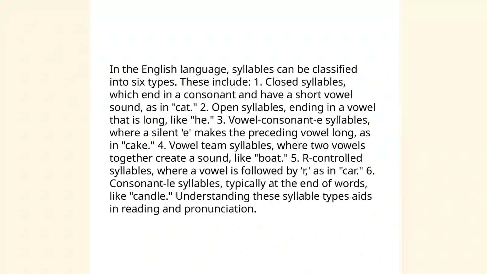 Syllables 4