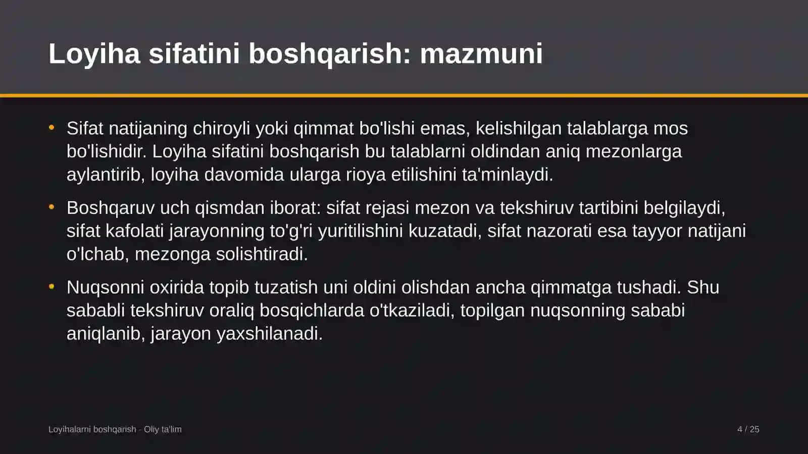 Buyumlar interneti sohasida loyiha sifatini boshqarish 4