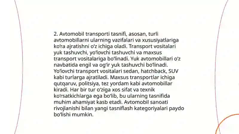 Transport vositalarini tasniflash metodikasi 4