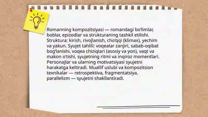 Roman janri va badiiy tahlil 4