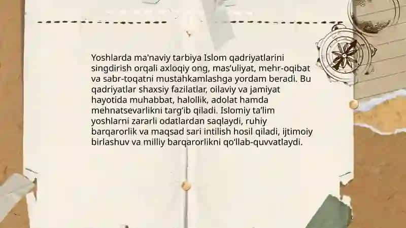 Islom qadriyatlari va ma'rifatining hozirgi davrdagi ahamiyati 4
