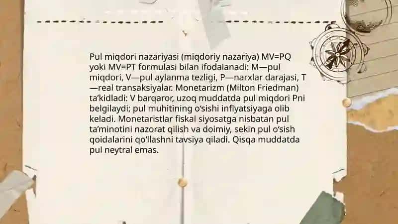 Monetarizm iqtisodiy ta'limoti 4