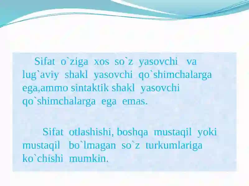 Sifat so`z turkumi 4