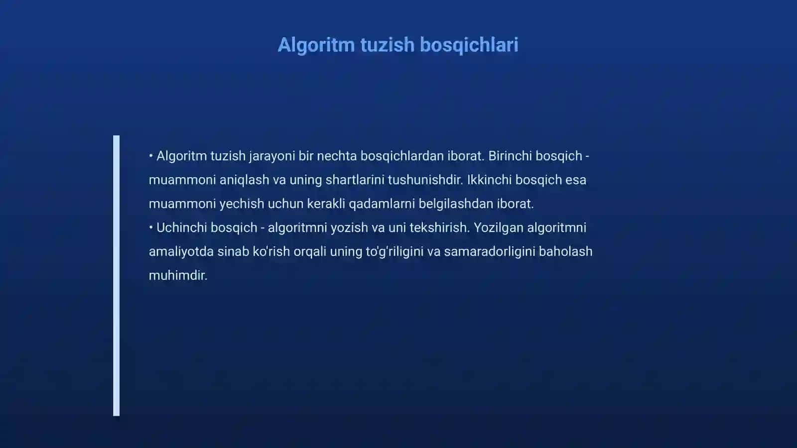 Algoritm tuzish va shu algoritm asosida visual basic dasturlash tilida dastur tuzish 4