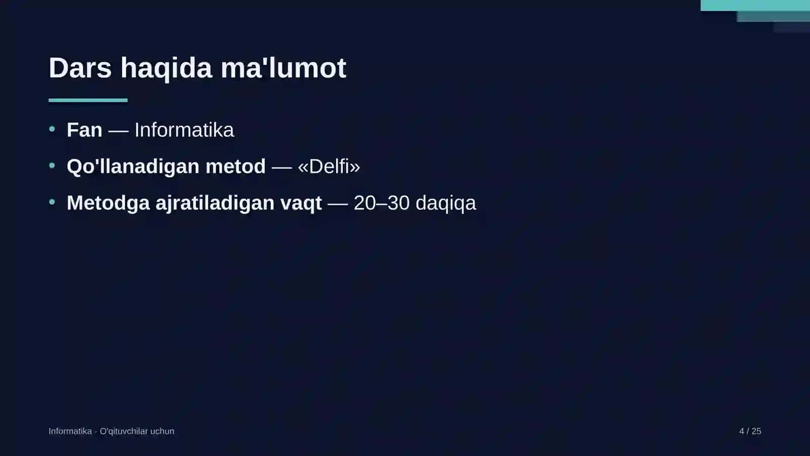 informatika darslarida delfi metodidan foydalanish 5343 4