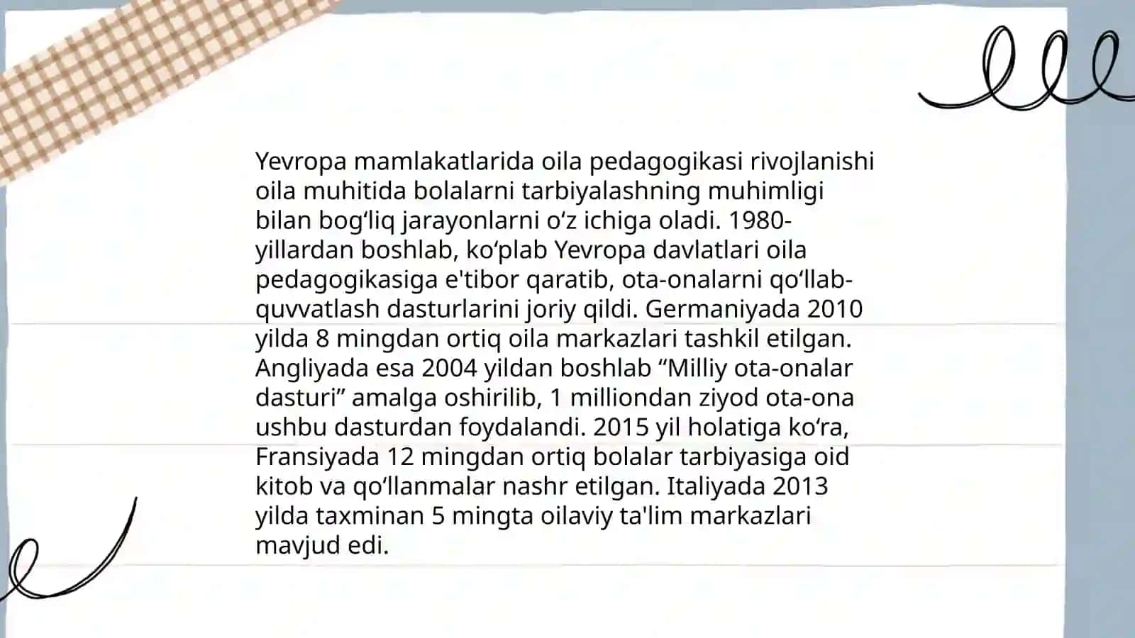 Chet elda oila pedagogikasining rivojlanish tarixi 4