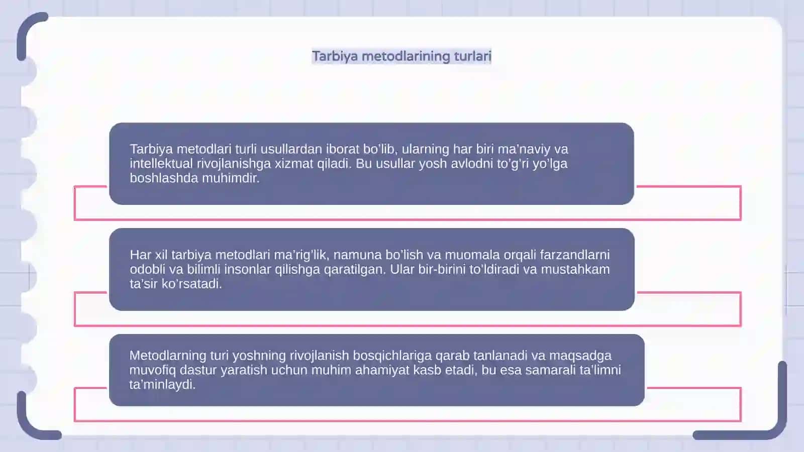 Tarbiya metotlarining turlari 4