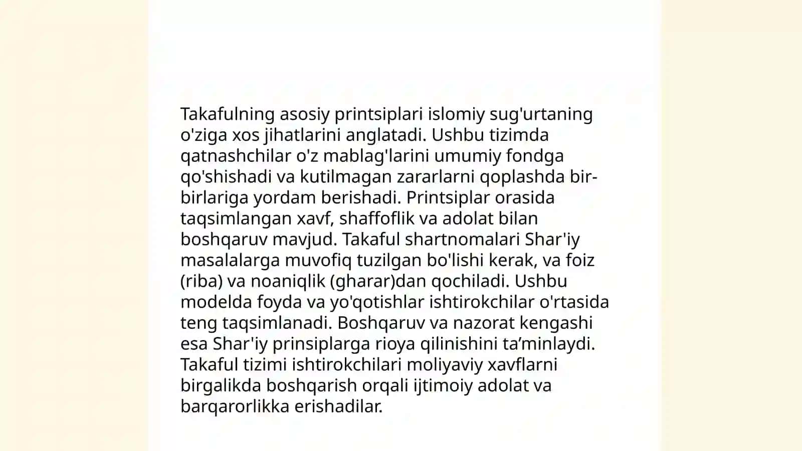 Takaful haqida 4