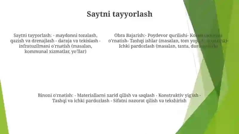 Ishlarni Bajarish Va Binoni Barpo Etish Ketma Ketligi 4