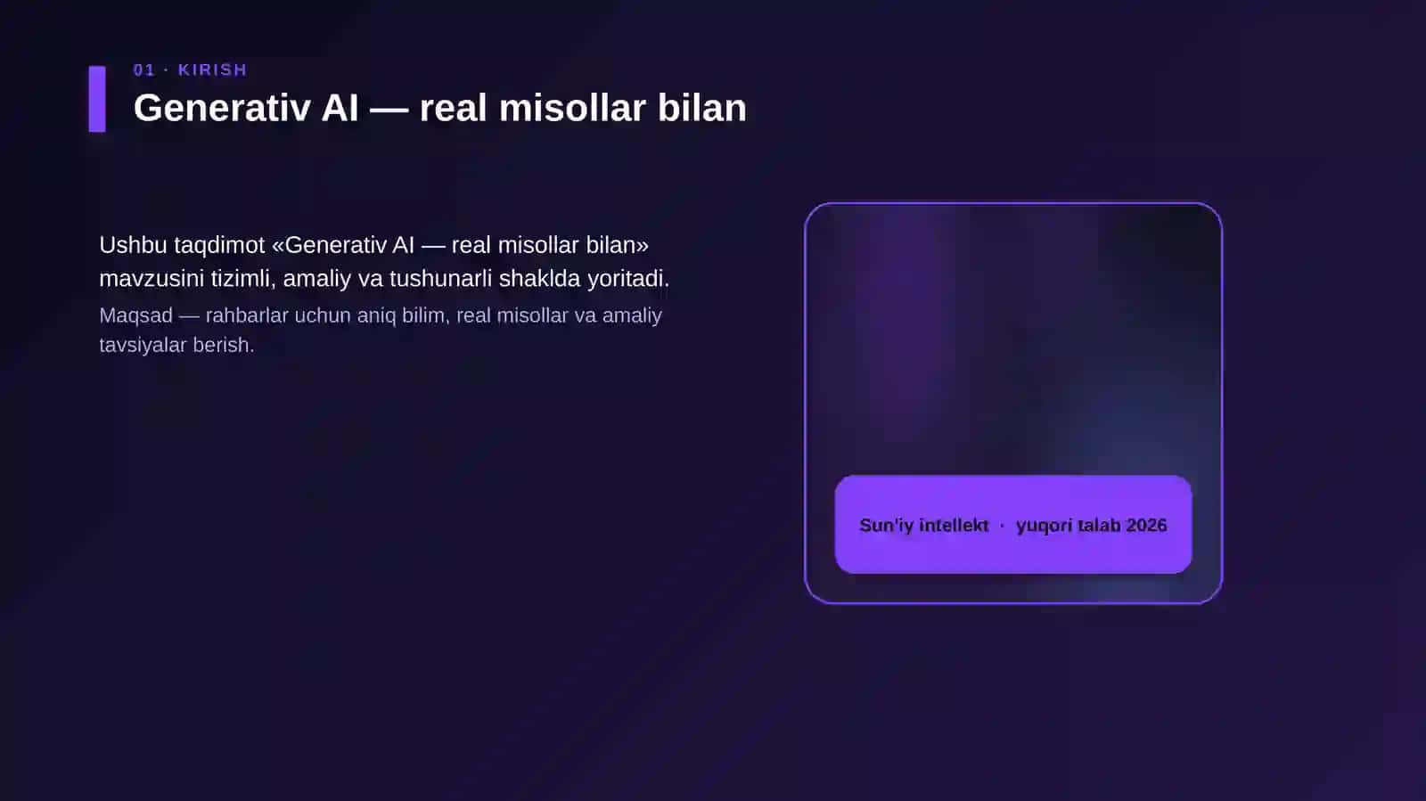 Generativ AI — real misollar bilan 4