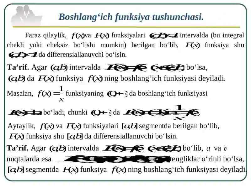 Integrallar jadvali 4