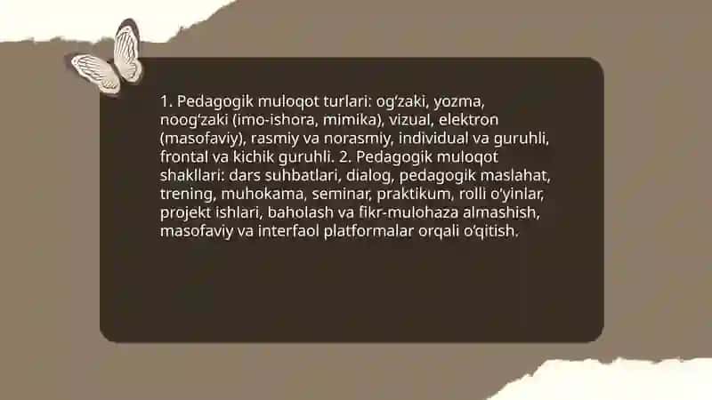 Pedagogik faoliyatda muloqot 4