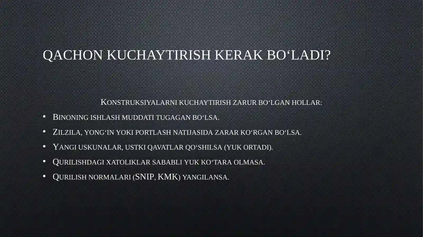 Qurilish konstruksiyalarini kuchaytirish 4