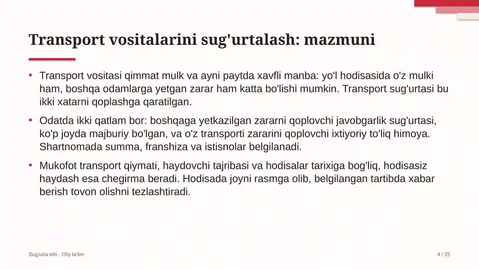 Teatr-studiyalarda transport vositalarini sug'urtalash 4