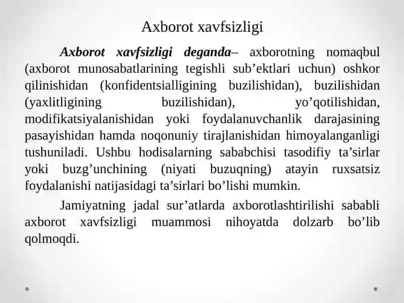 Axborot Xavfsizligi 4