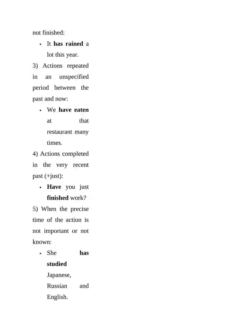 Present Perfect Simple 4