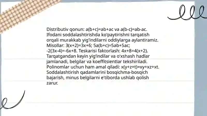 Ifodalarni soddalashtirish 4
