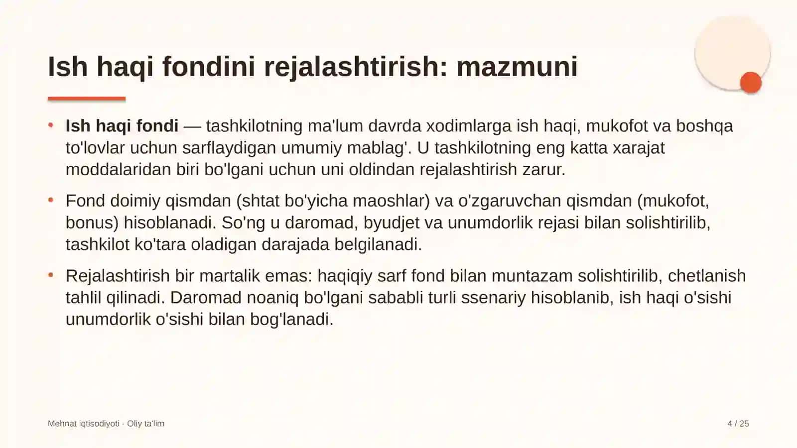 Gulchilikda ish haqi fondini rejalashtirish 4