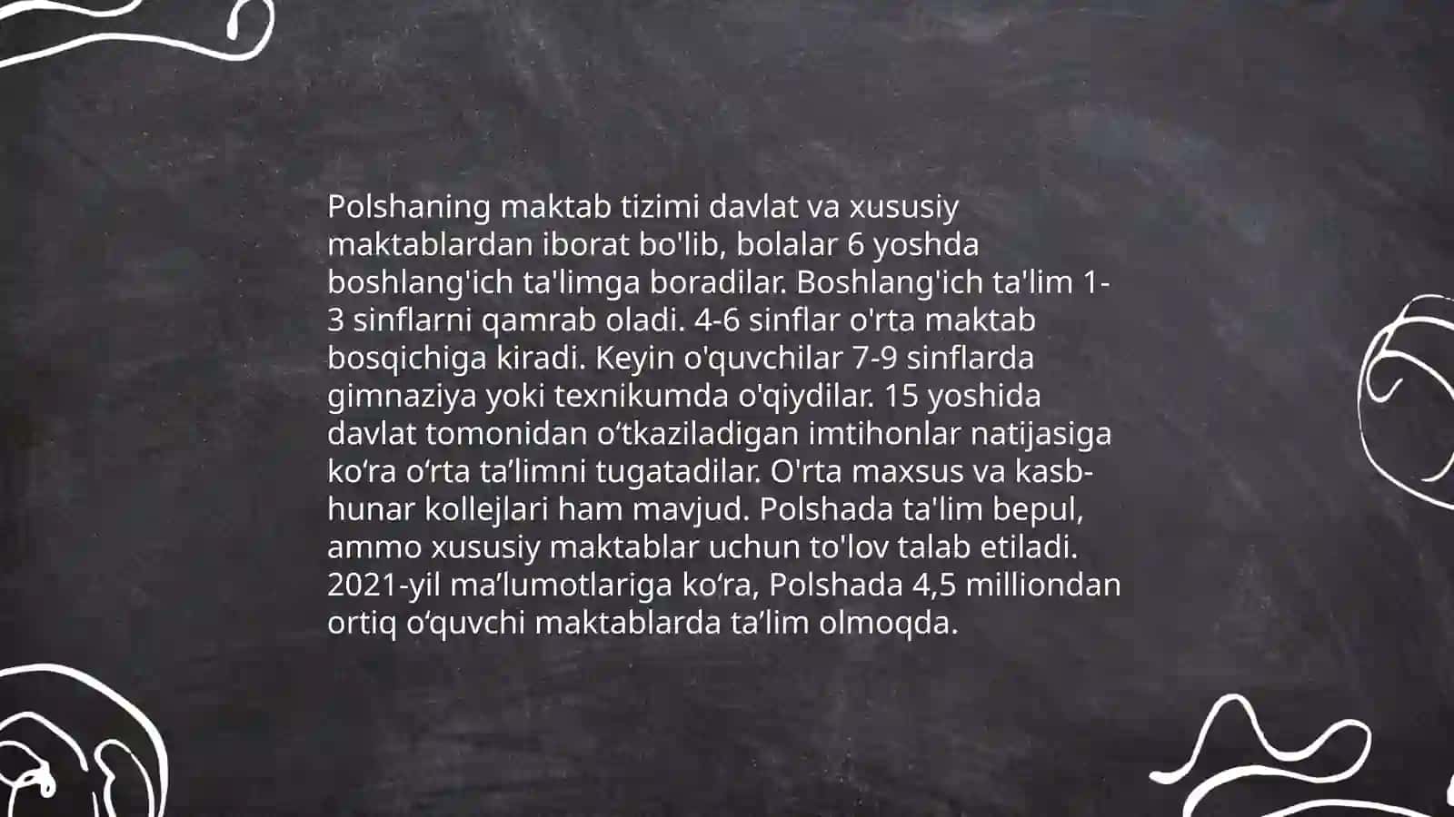 Polsha davlatining ta'lim sohalari 4
