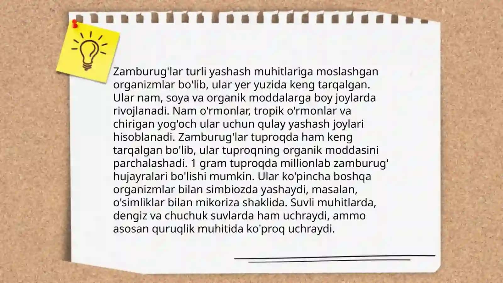 Zamburug'lar haqida ma'lumot to'plash 4
