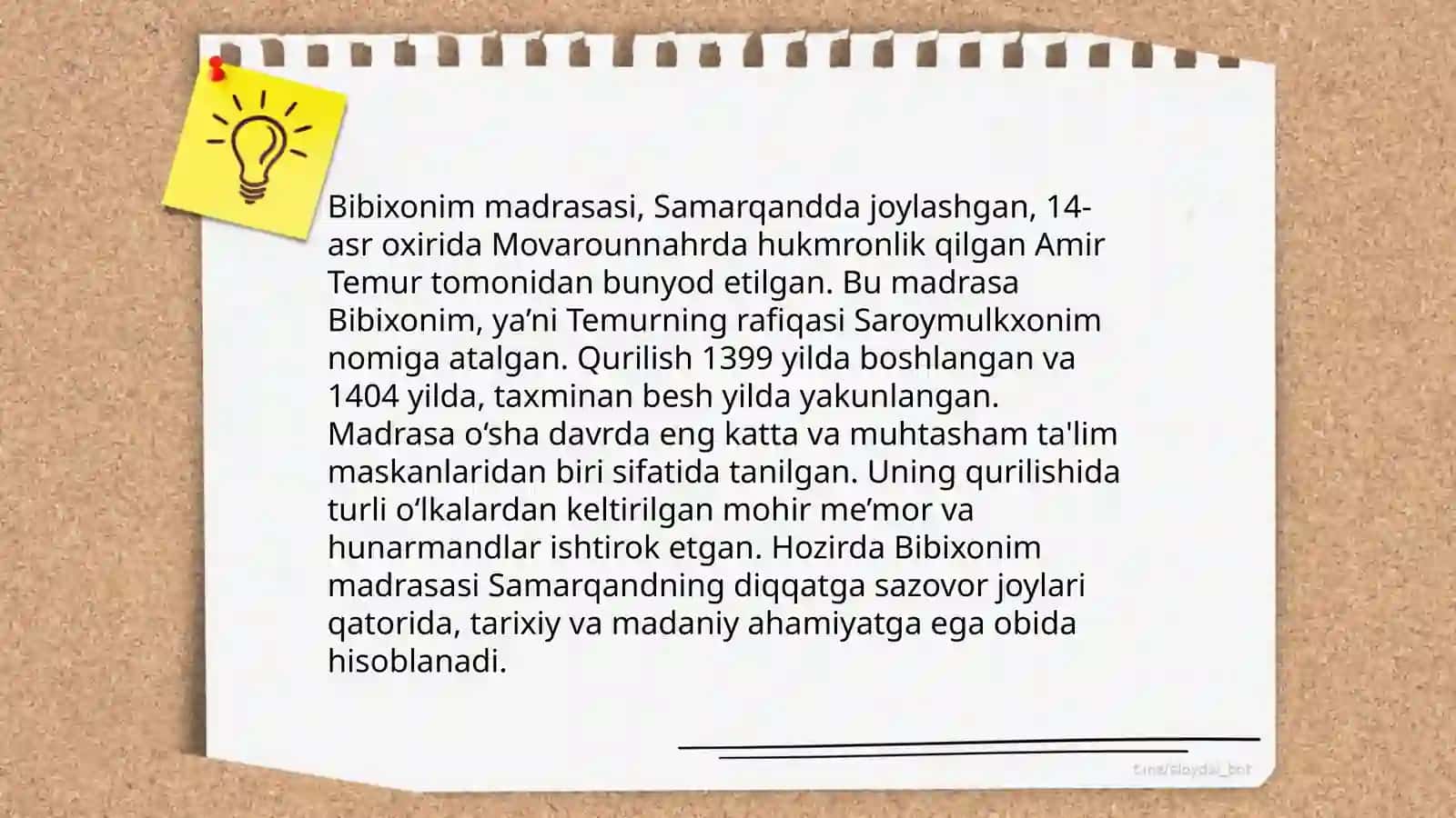 Bibixonim madrasasi tarixi 4
