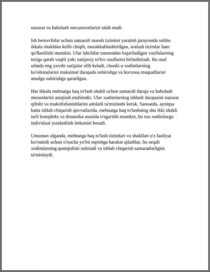 SANOATDA MEHNATGA HAQ TO'LASH SHAKLLARI VA TIZIMLARI 4