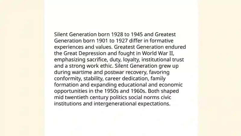 Generations. Ages and stages 4