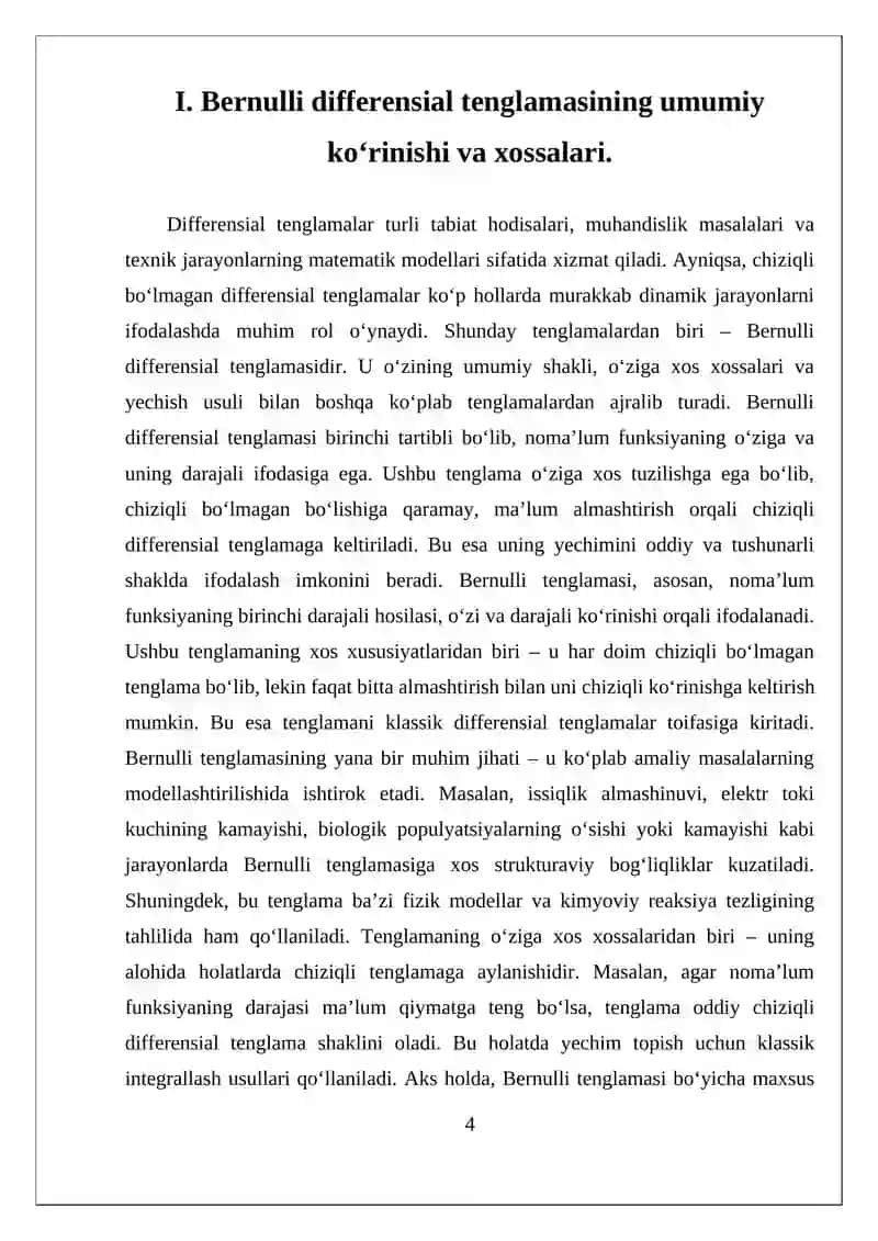 Bernulli differensial tenglamasi 4