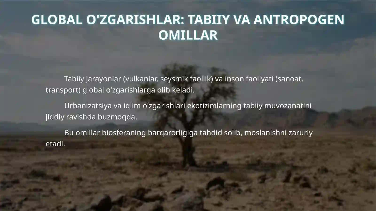 Yashash muhitiga moslanish 4