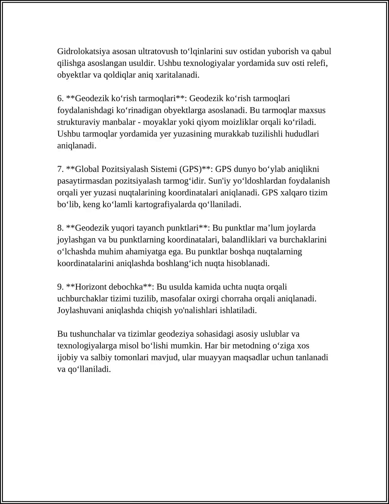 GEODEZIK TAYANCH TOʻRLARI 4