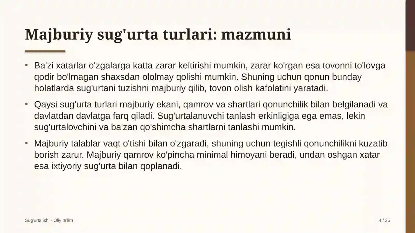 Bulutli xizmatlar provayderlarida majburiy sug'urta turlari 4