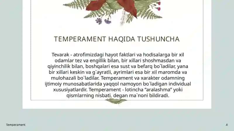 Temperament va uning tiplari 4
