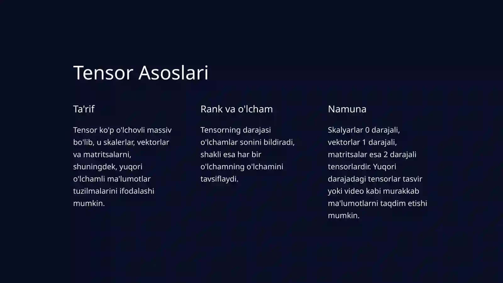 Tensorflow orqali tensorlarda operatsiyalarni bajarish 4